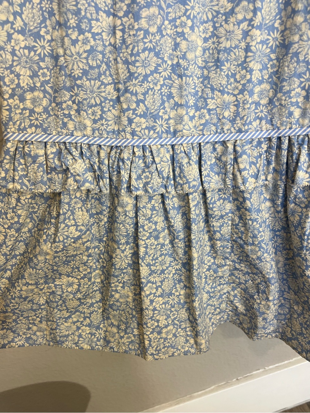 Christy Dawn Elaina midi dress daisy blue cotton tiered ruffle sz L prairie boho - Picture 7 of 16